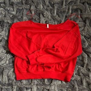 Fabletics Off-the-Shoulder Sweatshirt – Red (Size XL)